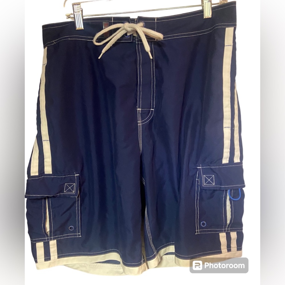 Beach rays men’s 34 swim trunks navy blue pockets board shorts